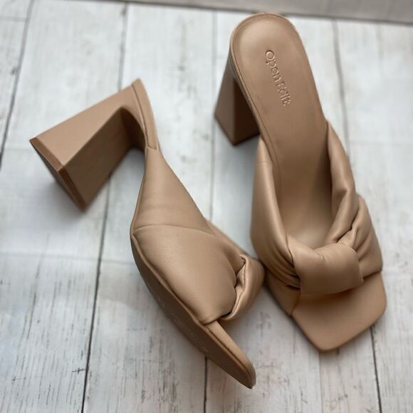 Nordstrom Open Edit Nude Chunky Heel | 9.5 - Picture 2 of 8